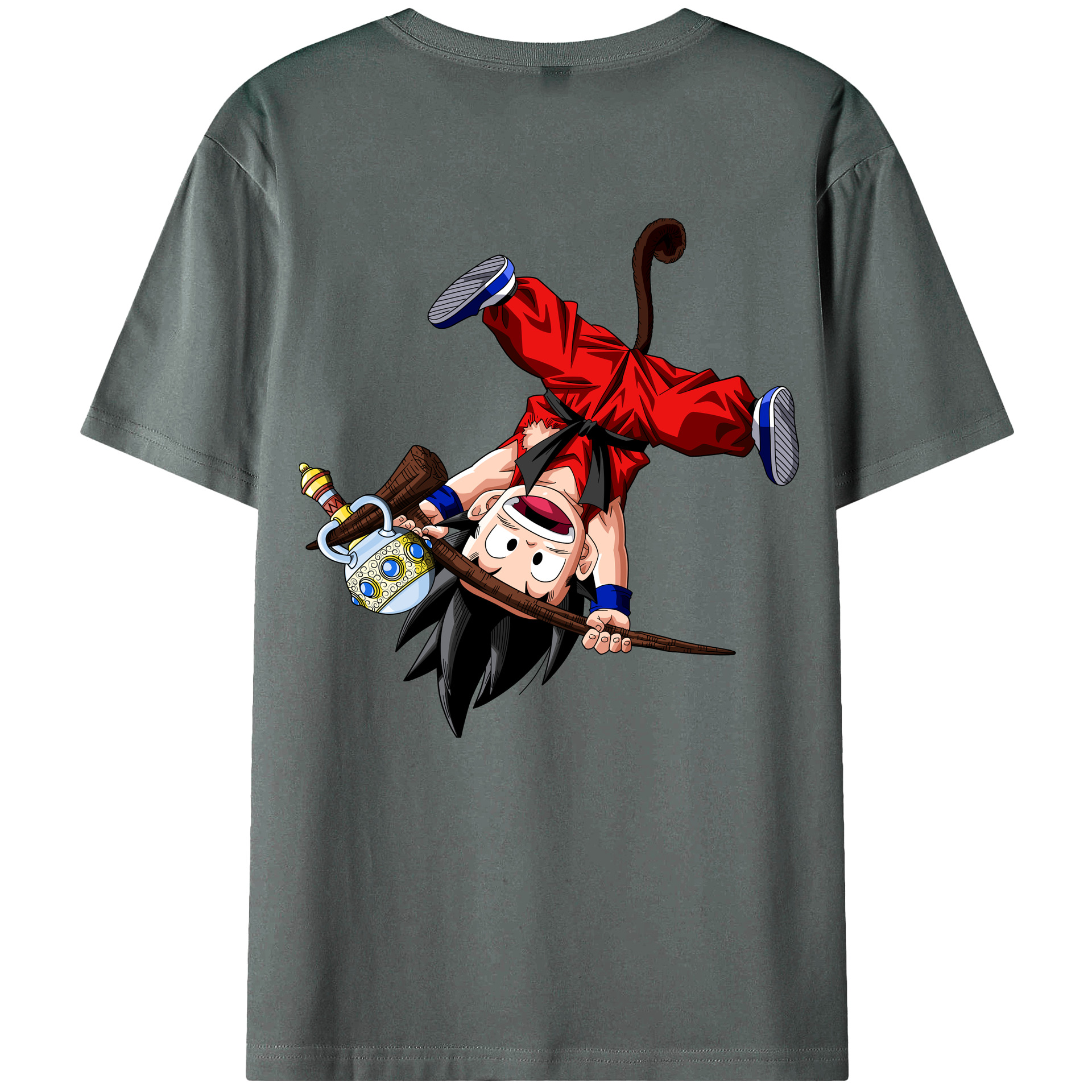 （画像用） ドラゴンボール 孫悟空（そん ごくう）Son Goku カカロット DRAGON BALL Kakarotto 綿100％ メンズ半袖Tシャツ（バックプリント） 通気性